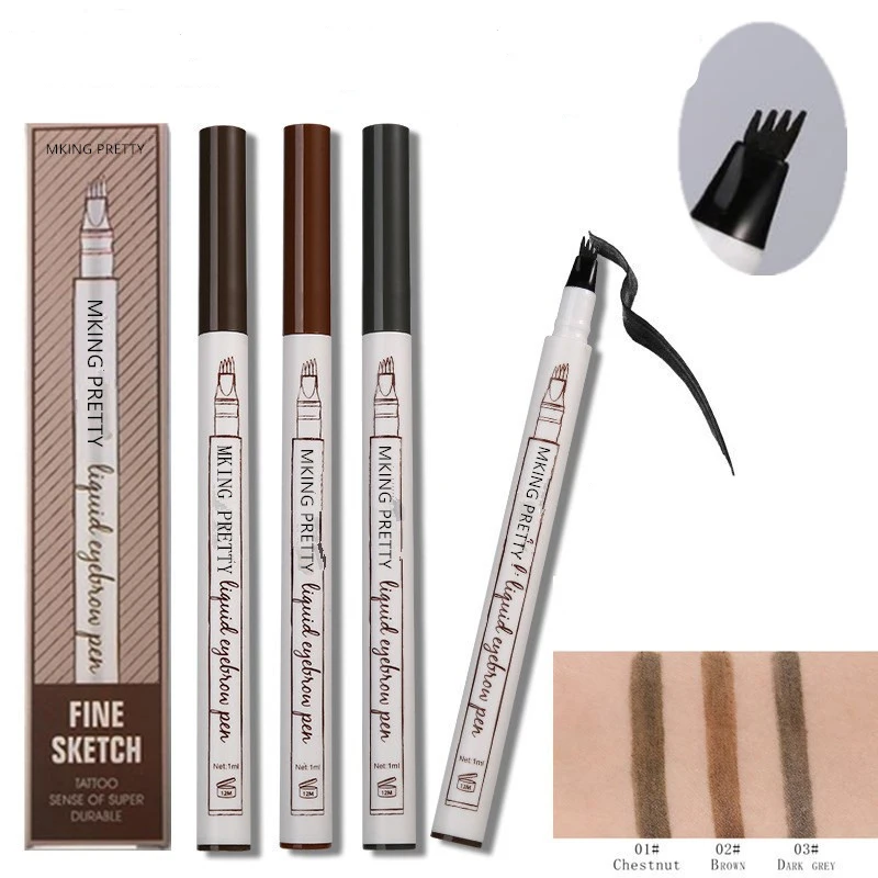 

New Eyebrow Makeup 1Pcs Women Makeup Liquid Eyebrow Pencil Waterproof Eye Brow Tattoo Dye Tint Pen Liner Long Lasting Natural
