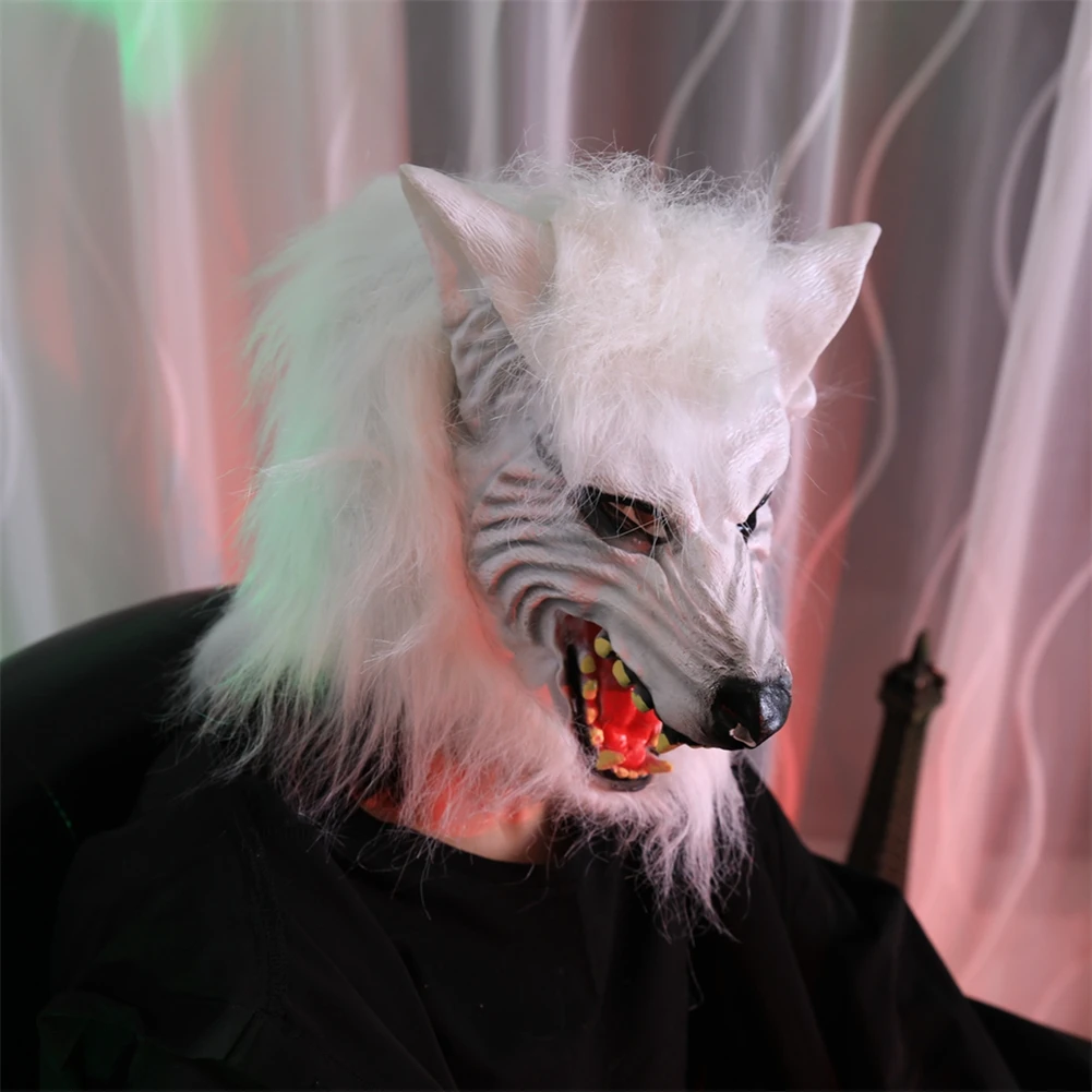 Хэллоуин Латекс резиновая голова Волка маска для волос перчатки оборотня костюм вечерние страшные