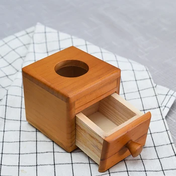 

1pc Multi-Function Wooden Drawers Living Room Organize Storage Drawers Tissue Box Storage Box Bedroom Desktop Lockers