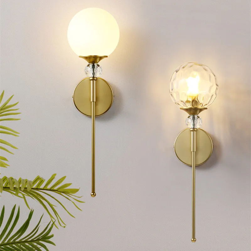 

(Free LED Light Source)Glass led wall lights Nature White wall sconce lamp for living room/bathroom light E27 wall lamp bedroom