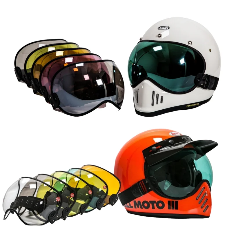 6 Colors Retro Motocross Helmet Visor Vintage Motorcycle Helmet Visor