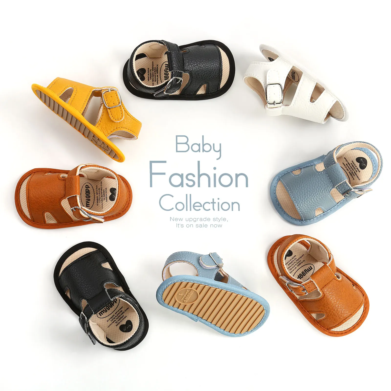Fashion Color 0-18M Baby Boys Roma Sandals Cross Hollow Out Soft Sole Summer Beach Shoes First Walkers