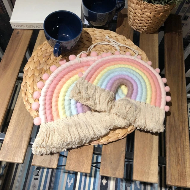 Nordic Woven Rainbow Tapestry Home Decor Wall Hanging Toys Nursery Decor Living Room Children Girls Bedroom Decoration 2