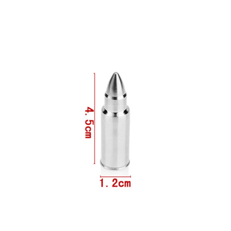 1.2X4.5cm Многоразовые из нержавеющей стали пуля виски кубики льда из камня ледяной камень Прохладный ледник рок аккуратный напиток морозильник гель для вина Виски подарок - Цвет: 1.2X4.5cm