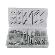 Conjunto de mola portátil para ferramentas, extensão e pressão de compressão de metal e aço com caixa de armazenamento, reparos de bobina e mola, 200 peças