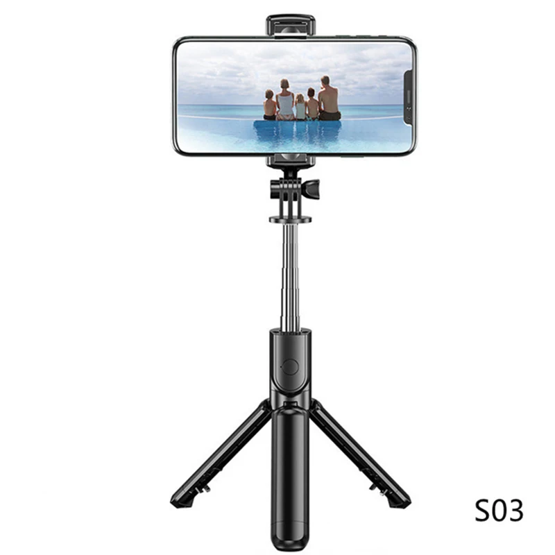3 in 1 extendable tripod selfie stick with wireless bluetooth remote control selfie time shutter for iPhone Samsung phone Holder
