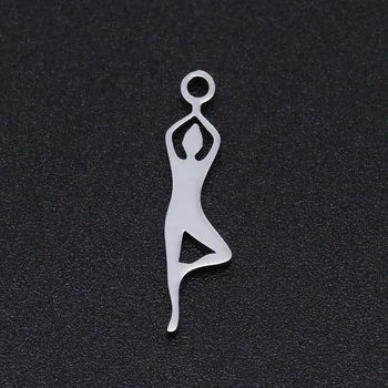 

5pcs/lot 100% Stainless Steel Yoga Charms Wholesale Top Quality Never Tarnish DIY Necklace Bracelet Making Charms