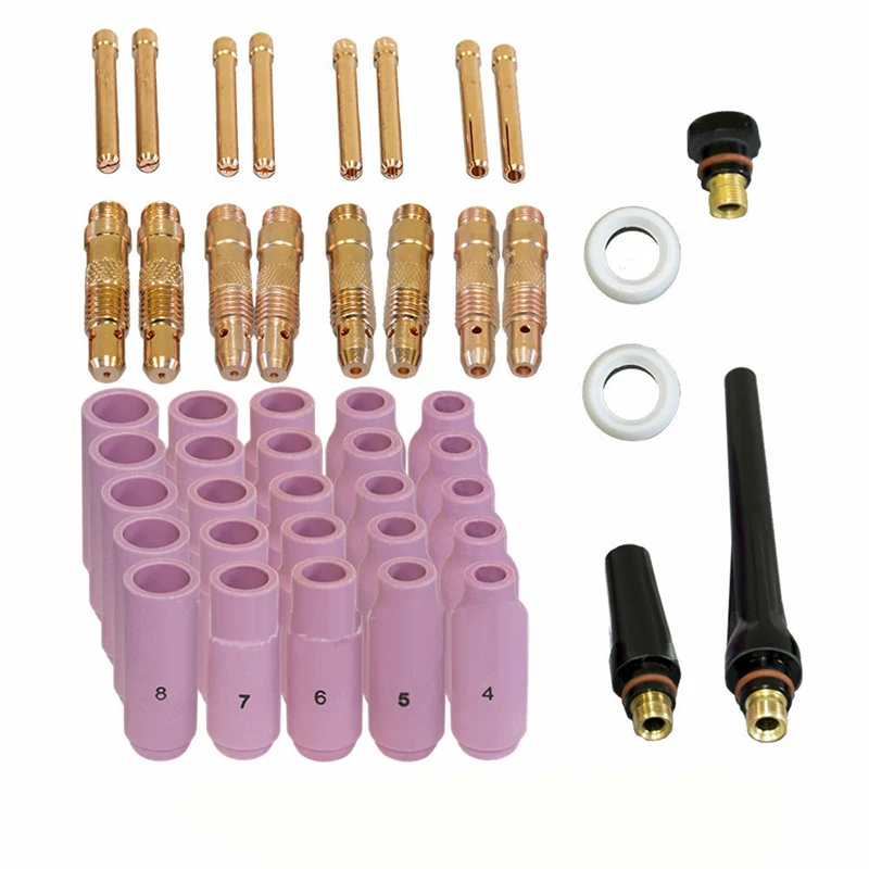 

46pcs/Set TIG Welding Torch 17/18/26 0.040"-1/16"-3/32"-1/8" Soldering Welding Torch Accessory New Arrival
