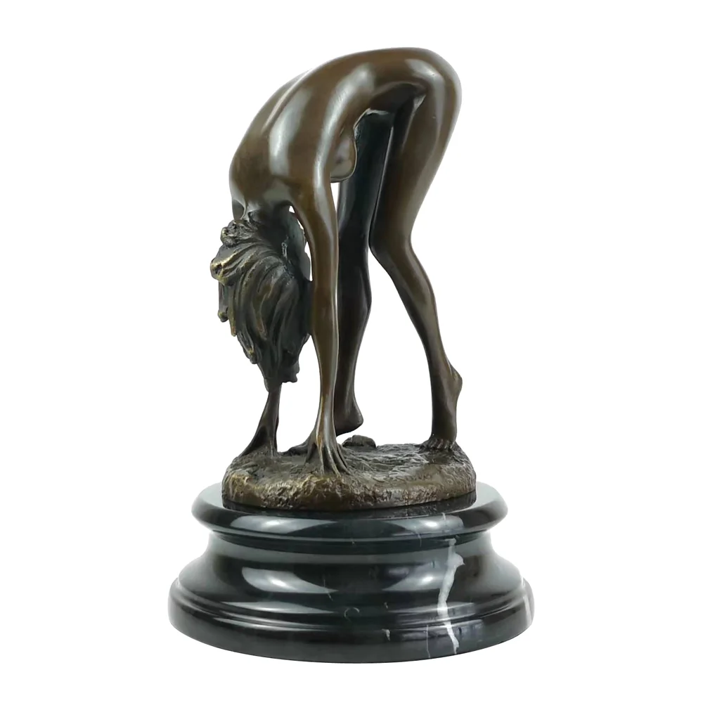 Bronzefigur Skulptur Statue Bronze Deko Erotik Frau Akt 25,4 cm 