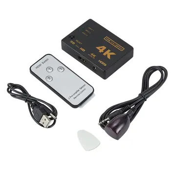 

4K*2K 3x1 HDMI Switch Splitter 3 In 1 out HDTV Audio Video Converter Adapter with Remote Control for XBOX360 DVD PS3 Projector