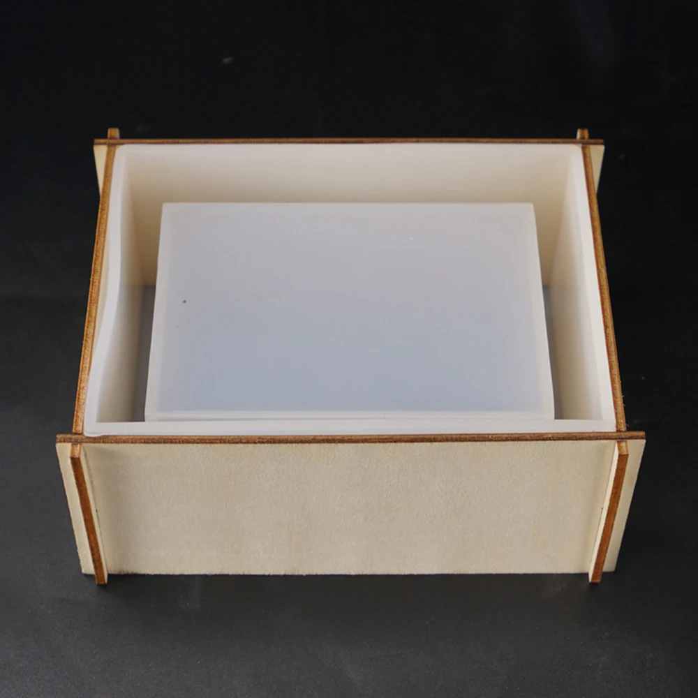 

DIY square tissue box silicone mold and fixed bracket wood board handmade home storage box tissue box mold