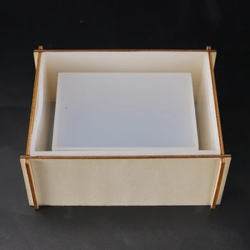

DIY square tissue box silicone mold and fixed bracket wood board handmade home storage box tissue box mold