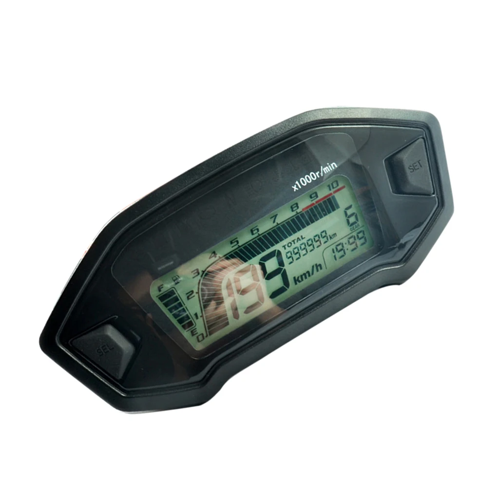 Universal Motorcycle LCD RPM Digital Display Odometer Speedometer Colour Backlight