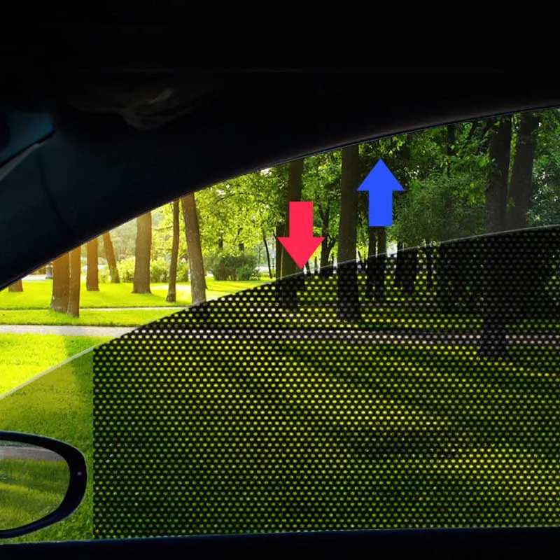 

2 Pcs Car Side Window Sun Shade UV Protection Curtain Summer Mesh Auto Window Sun Visor Shield Sunshade Protector Film