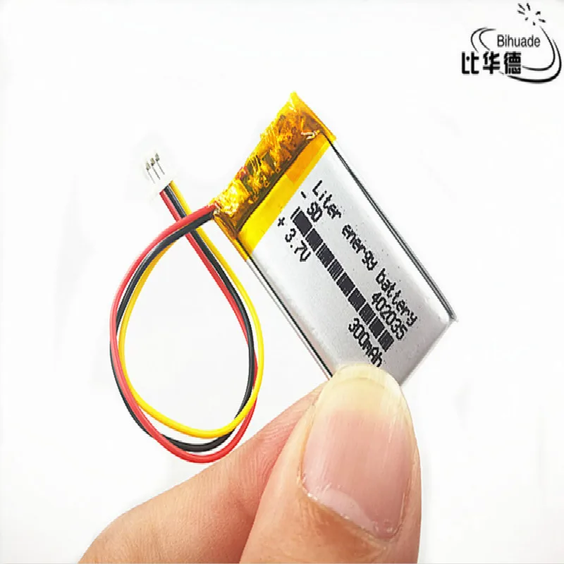 JST PH 1,0 мм 3 pin 3,7 V, 300mAH 402035 полимерный литий-ионный/литий-ионный аккумулятор для планшетных ПК банка, gps, mp3, mp4