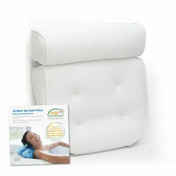 

White Color 3D Bath Pillow Spongy Pillow SPA Bath Head Neck Rest Relaxation Pillows