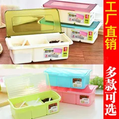 Kitchen Solid Seasoning Box Colorful One-piece Seperated Color Seasoning Box 3-in-1 Spoon Feeding Seasoning Box Seasoning Contai