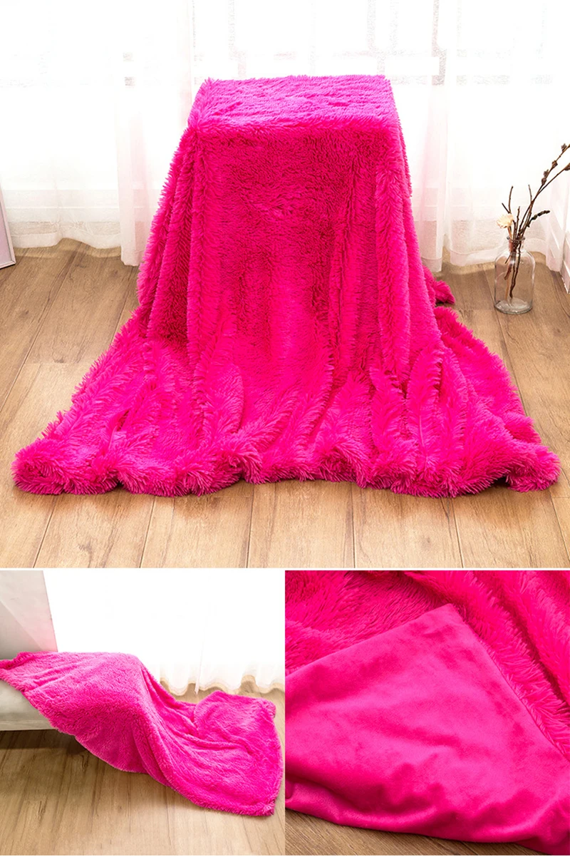 17 цветов мягкое мохнатое меховое одеяло ультра плюшевый плед пушистые зимние одеяла декоративное покрывало йога коврик для дома