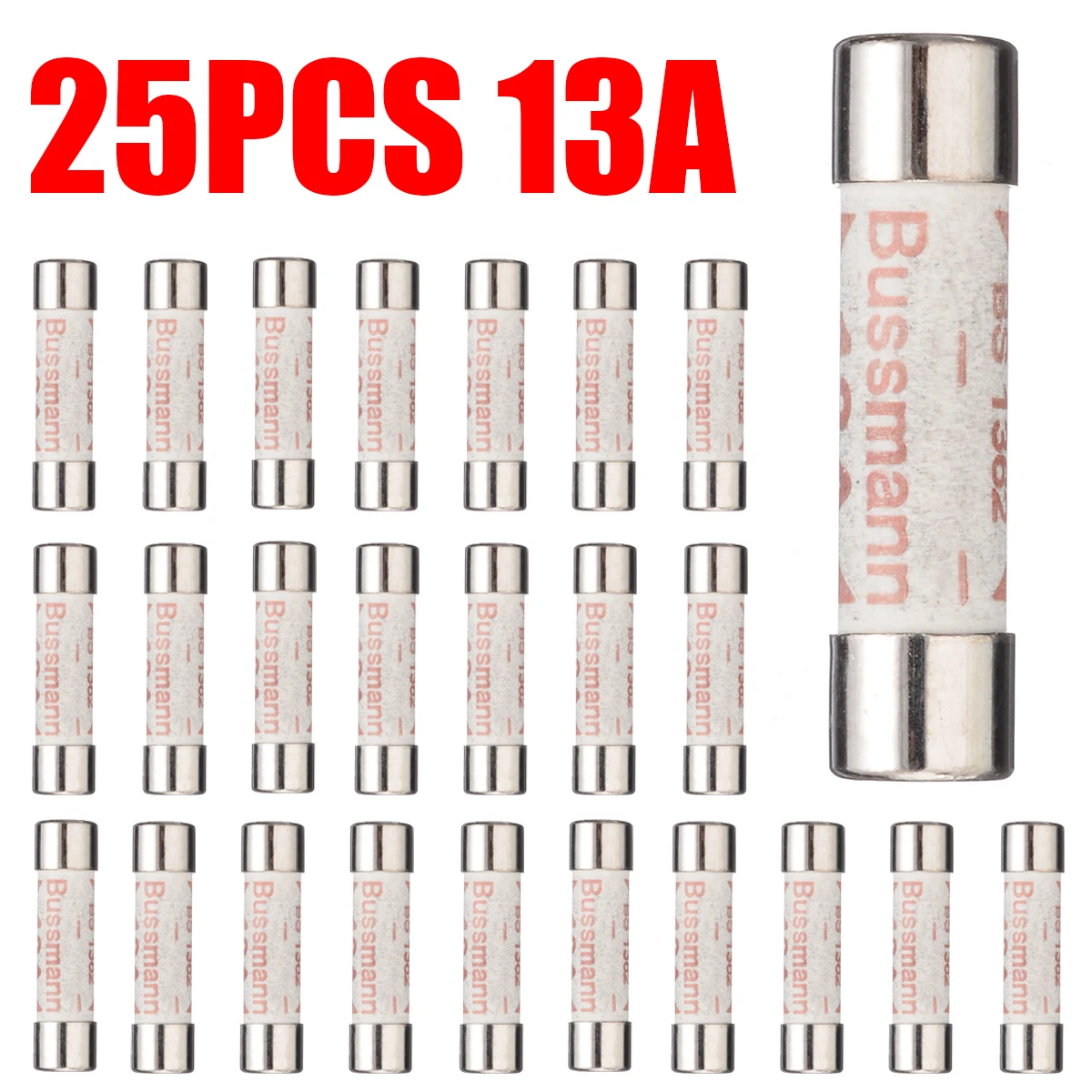 Generic 25pcs 230v 13a Domestic Fuses Plug Standard Uk Main Plug Fuses