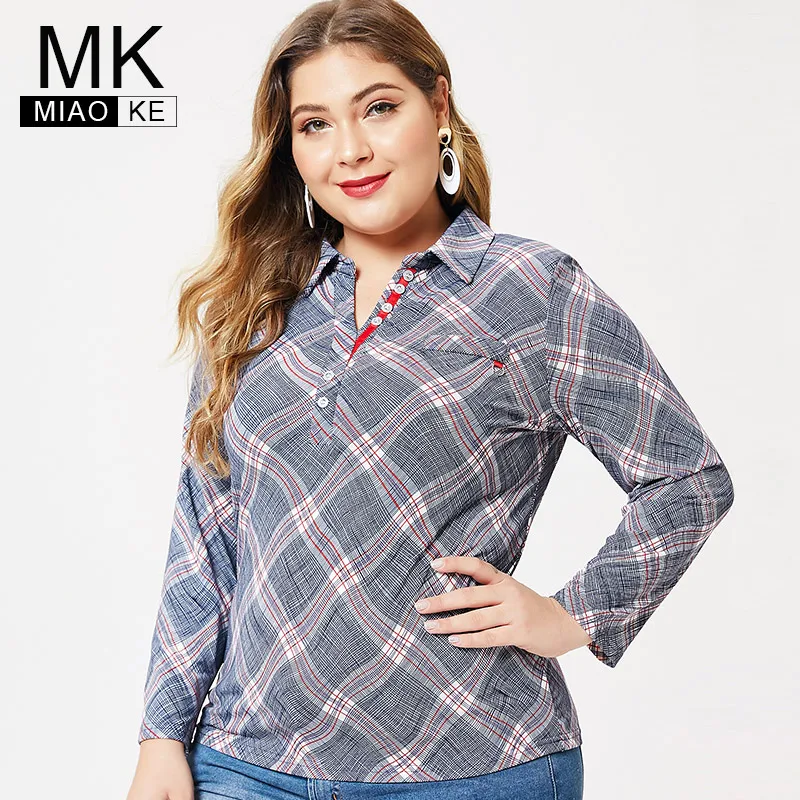 

MK 2019 autumn Plus Size womens Long sleeve Pullover tops and blouses fashion Ladies femal elegant T-shirt