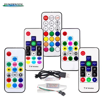 

Led Pixel Strip Light Controller Mini 3/14/17/21Keys RF For WS2811 WS2812B SK6812 1903 With Remote Controller DC5-24V