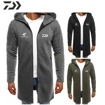 

Fishing Jacket Solid Autumn Mid-length Casual Fishing Clothes Hoodie Fishing Clohting for Men Zipper Outdoor Daiwa Fishing Shirt