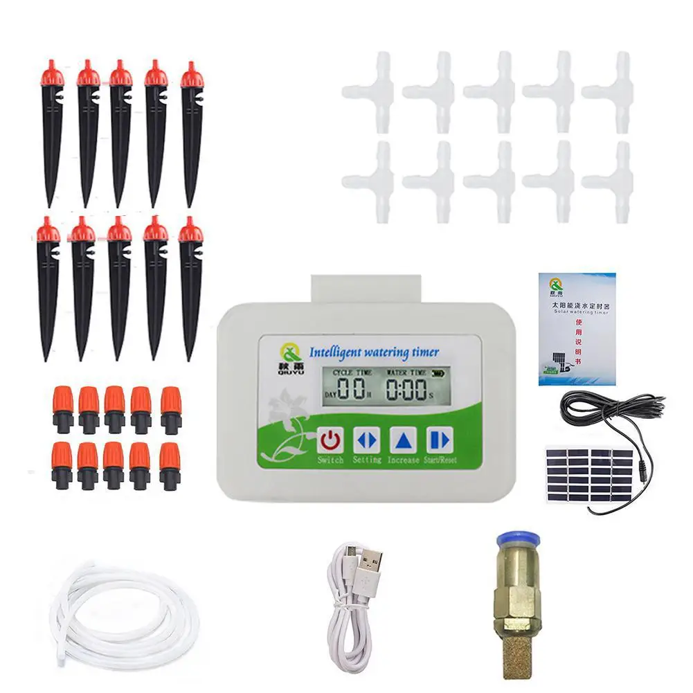 

Solar Powered Magnetic Valve Electronic Water Timer Garden Irrigation Controller for Garden Yard
