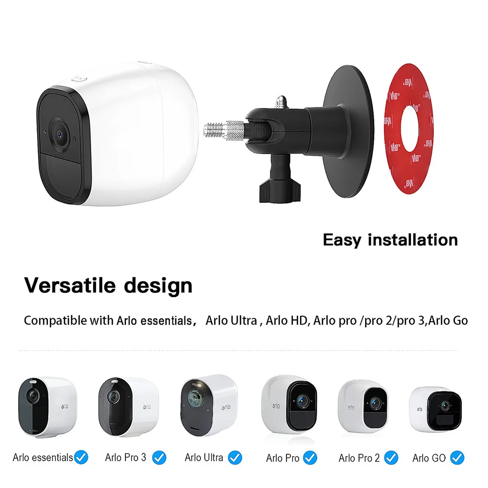 Suporte de Montagem na Parede para Arlo Graus de Segurança Suportes de Montagem Eufy e Câmera de 360 Ultra go hd Eufy 2c Giratória Pro - 2 3 - Image 5