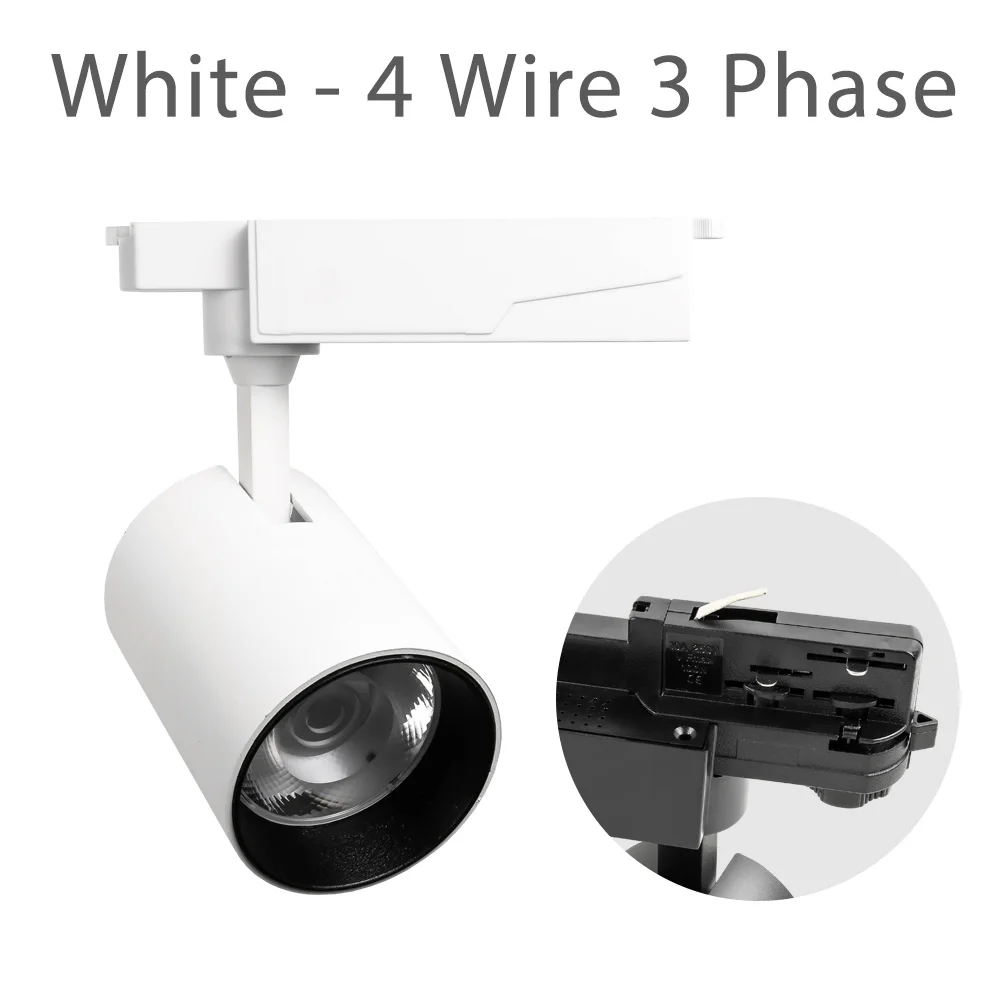 White 4 Wire 3 Phase Modern Rail Light System 220V Phase Spotlight Track Lighting Showroom Home Shoes Clothes Shore Exhibition Gallery Lamp Luminaire - Испускаемый цвет: White 4 Wire 3 Phase