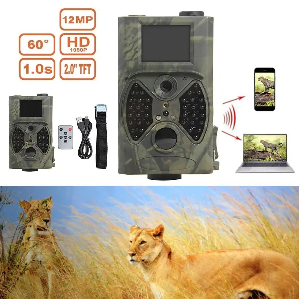 HD 1080P 12MP охотничья камера Видео Скаутинг ночного видения светодиоды Трейл камера Дикая животные ловушка