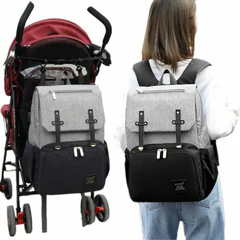

Diaper Bag Mummy Backpack Baby Stroller USB Charging Waterproof Nursing Nappy US