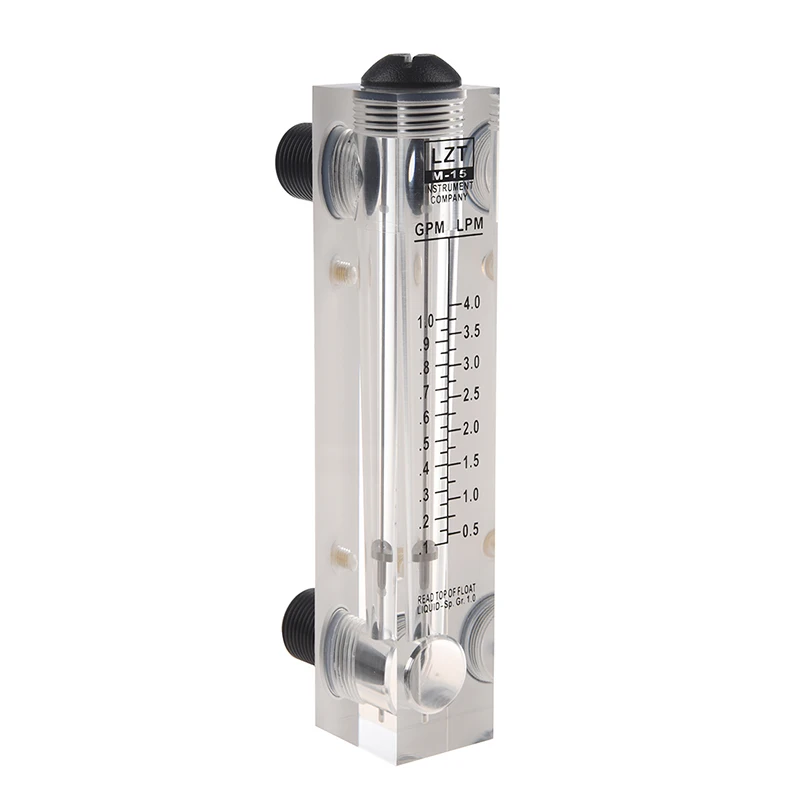 

Black Adjustable Knob 0.1-1 GPM Panel Type Water Flow Meter LZM-15