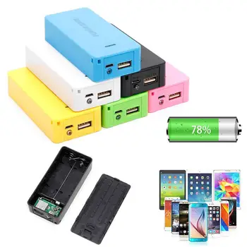 

5V 1A 2 x 18650 Battery Power Bank Case With LED DIY Box Charger For Cell Phone