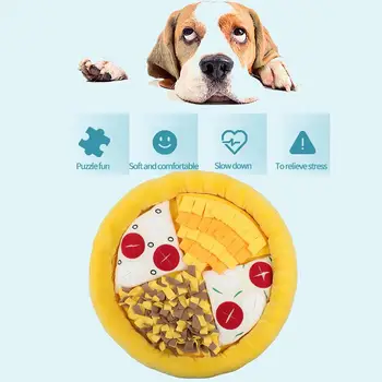 

Pet Dog Mat Washable Dog Training Blanket Pizza Slice Dogs Smelling Mat Training Pressure Releasing Nose Work Toy Feeding Mat