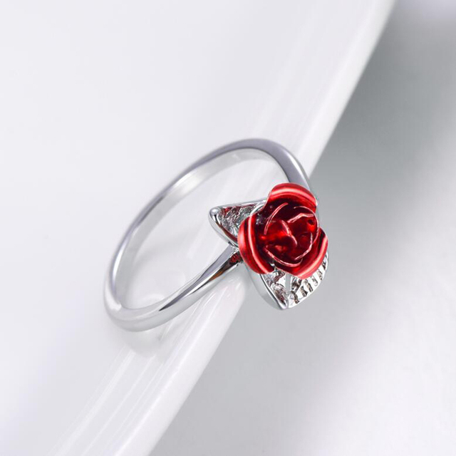 Elegant Daisy Flower Rings Couple Silver Color Adjustable Open Rings For Women Bride Engagement Wedding Ring Jewelry Gift