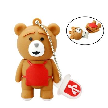 

Pen drive Memory Stick Cute Brown Bear Thumb drives 32GB 64GB Pendrive 4GB 8GB U Disk 16GB 256 gb USB Flash Drive creative gift