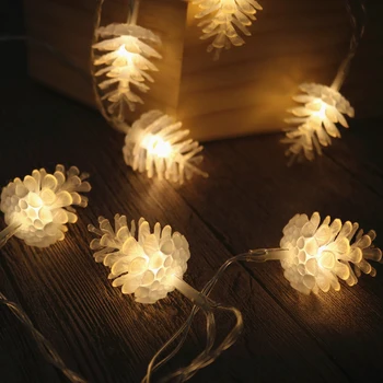 

2020 Hot Sale Home Pine Cones Christmas Lights 20LED Fairy Lights Pinecone String Lights For Xmas Holiday Tree Home Decoration
