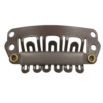 

10pcs Brown Snap Clips U-shape Metal Clips for Hair Extensions DIY