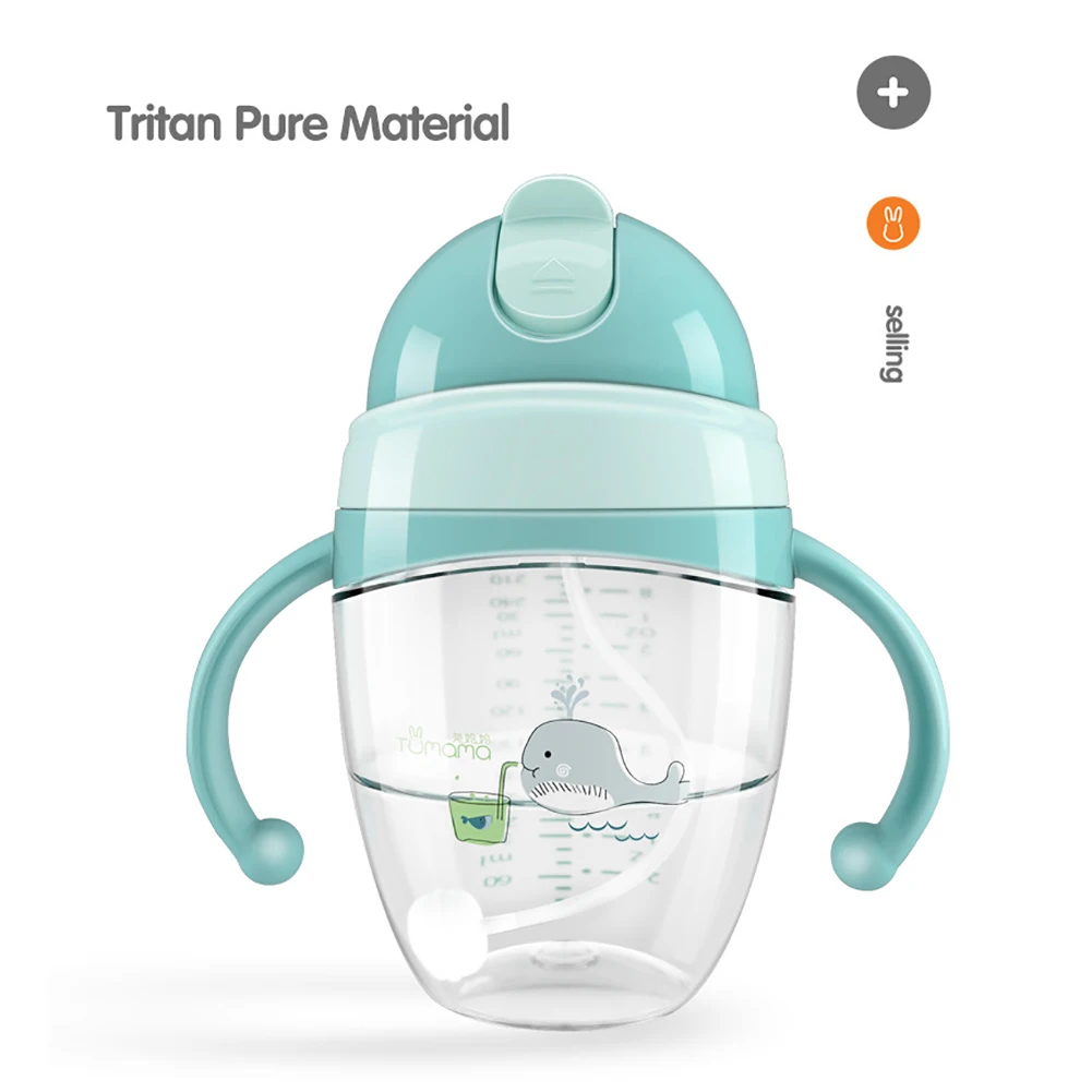 Tumama портативная Детская Бутылочка с двумя ручками для кормления воды, молока, соломы