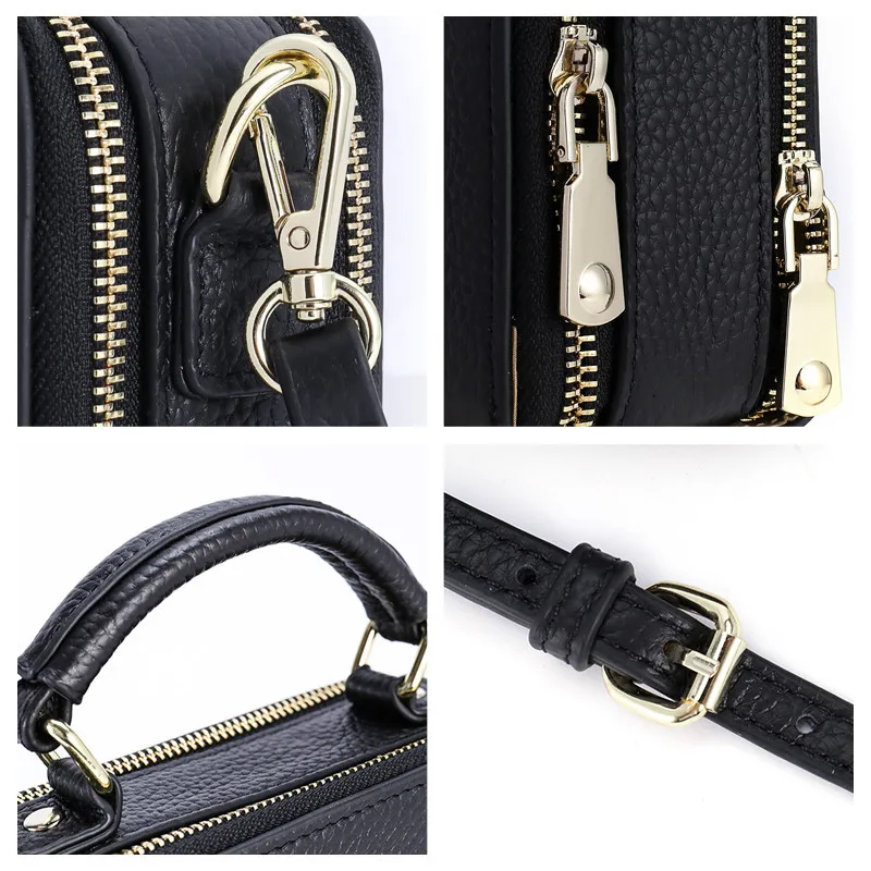 PNDME simple luxury genuine leather ladies small handbag casual luxury cowhide weekend party women's mini shoulder crossbody bag