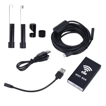 

F140 5.5mm Lens 640x480 Smart WIFI Endoscope 8pcs LED Light With Adjustable Light Button Waterproof 1/5inch Sensor Black Cable