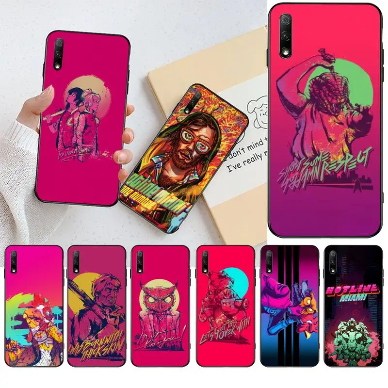 HPCHCJHM крутая игра Hotline Miamis мягкий чехол для телефона Huawei Honor 30 20 10 9 8 8x 8c v30 Lite view