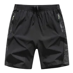 Bermuda grande taille 6XL pour hommes, vêtements d'été, culotte respirante à séchage rapide, avec poche zippée 