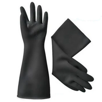 

Seamless Solid Black Rubber Latex Fetish Short Gloves BI2166