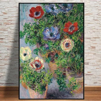 

Famous Artist Claude Monet Anemone Oil Painting on Canvas Posters and Prints Wall Picture Home Decor for Living Room Decoration