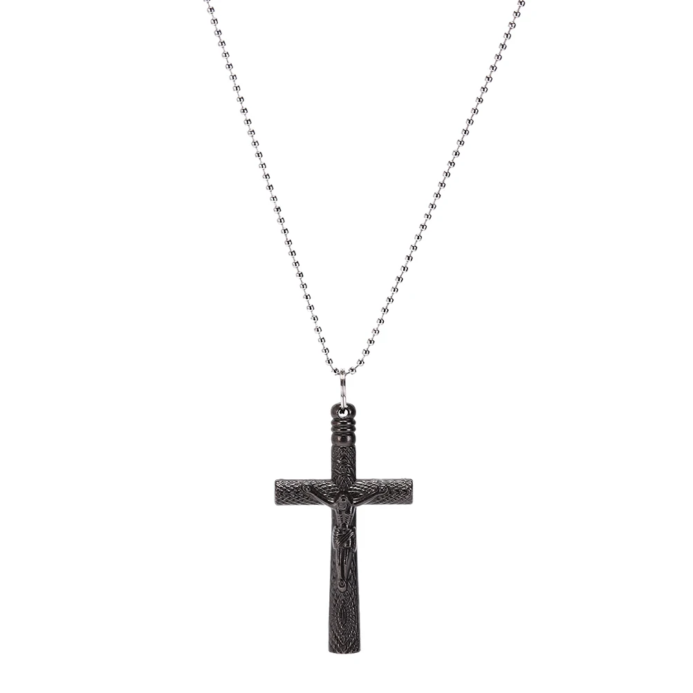 Jesus Cross Drum accessories Drum Key Chain Silver Necklace Drum Head Tuning Key Silver Gift Chain Loop Crucifix Accessories