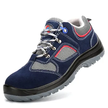 

Men Safety Work Shoes Construction Shoes Steel Toe Work Boots Comfortable Indestructible Leather Shoes Puncture Proof