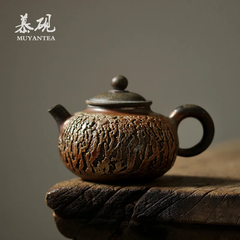 

MuYan firewood big burst unglazed pot cup pure manual natural dust Japan firewood kung fu tea teapot