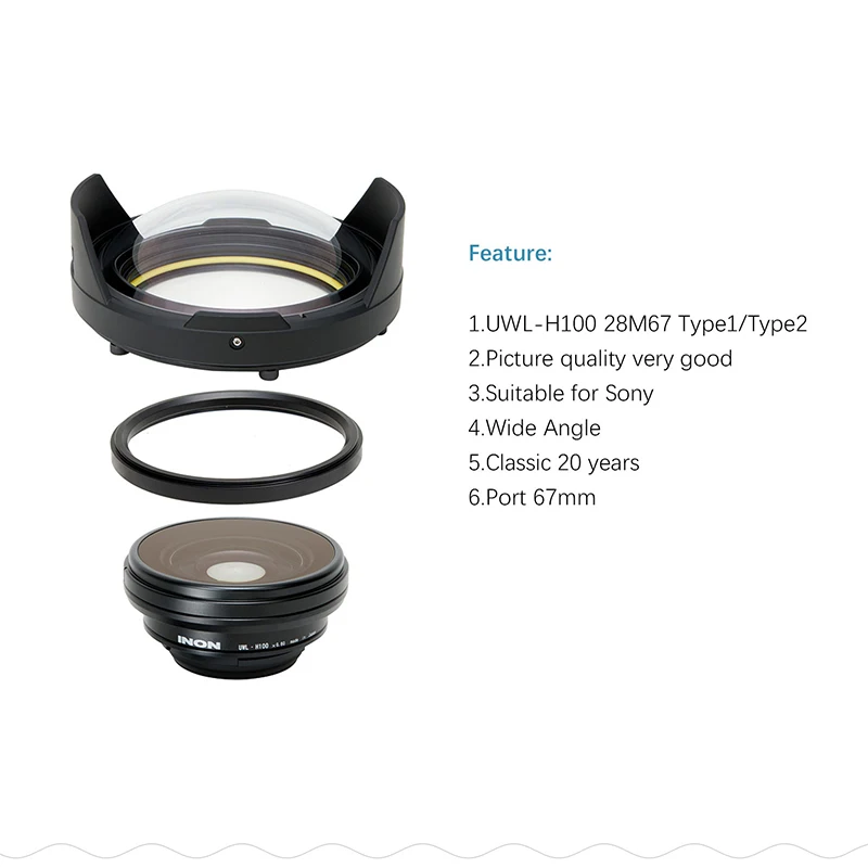 Inon Uwl-h100 M67 Type2 Underwater Wide Angle Conversion Wet Lens Scuba  Diving Fisheye Dome Lens Sony Rx-100 Tg6 5 Photography - Photo Studio Kits  - AliExpress