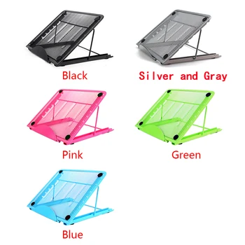 

Portable Ventilated Non Slip Folding Metal Mesh Adjustable Desktop Holder Cooling Rack Laptop Stand